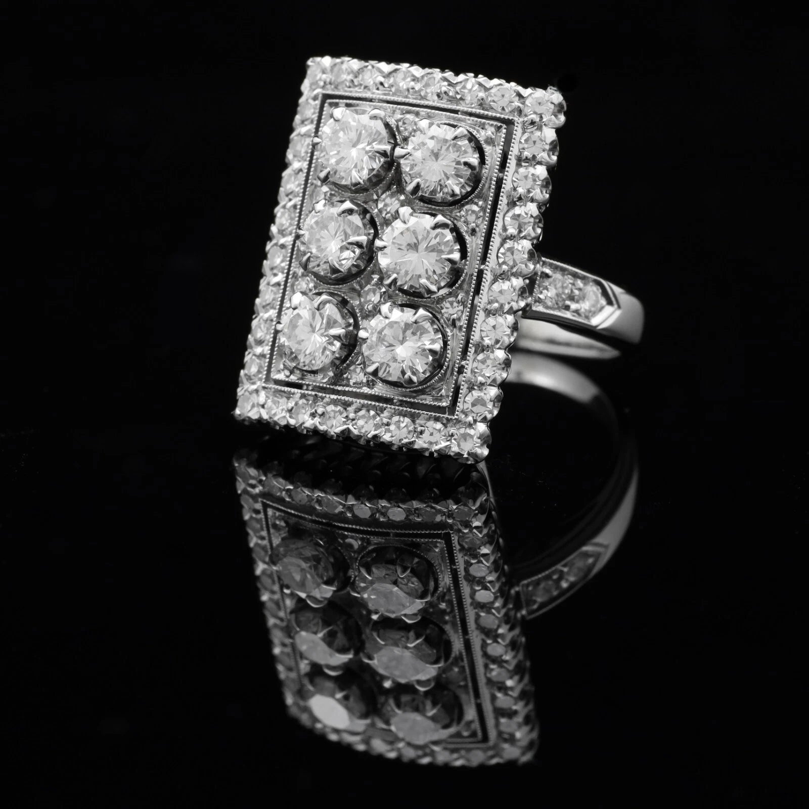 ANELLO ART DECO IN ORO BIANCO 18KT