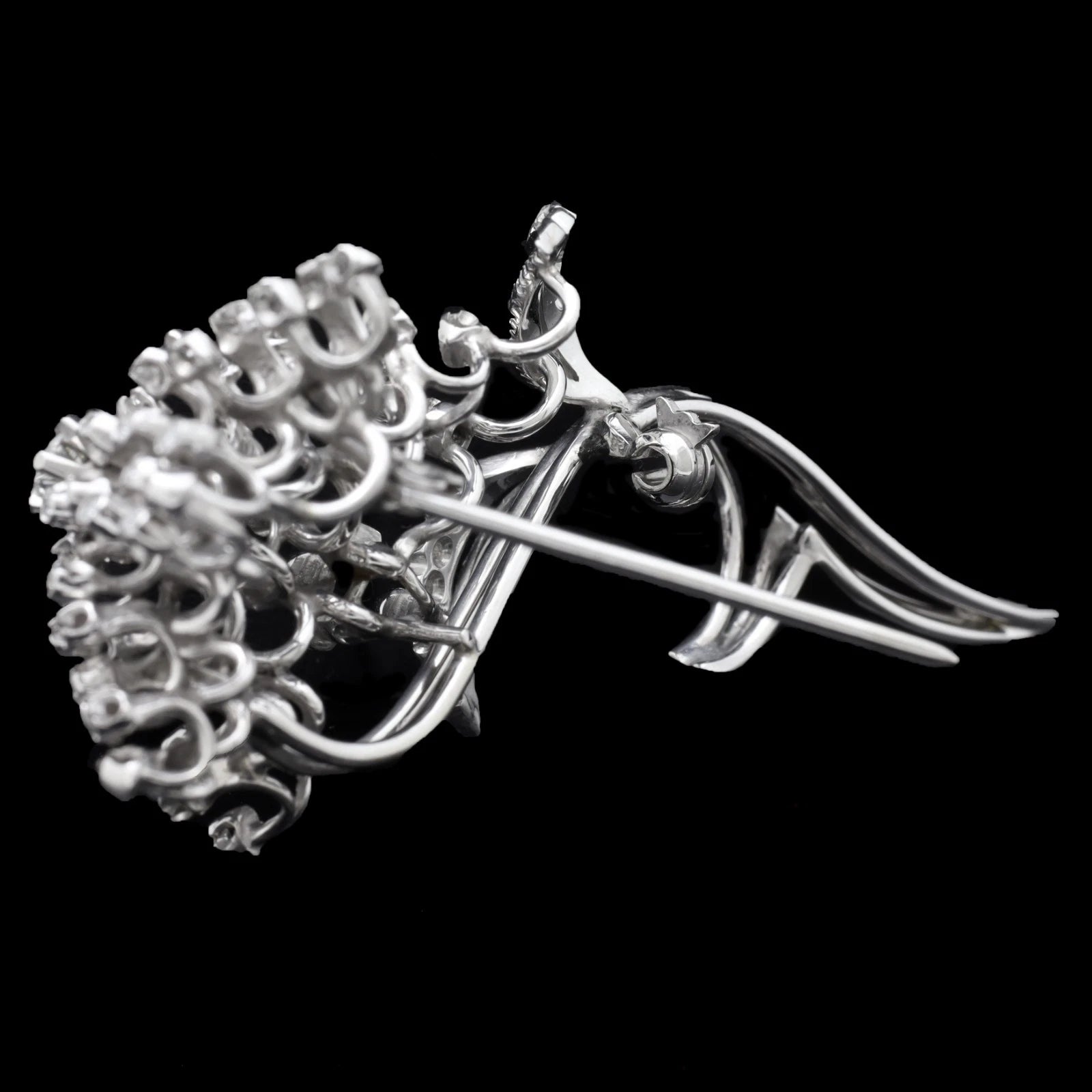 SPILLA FLOWER IN ORO BIANCO 18 KT