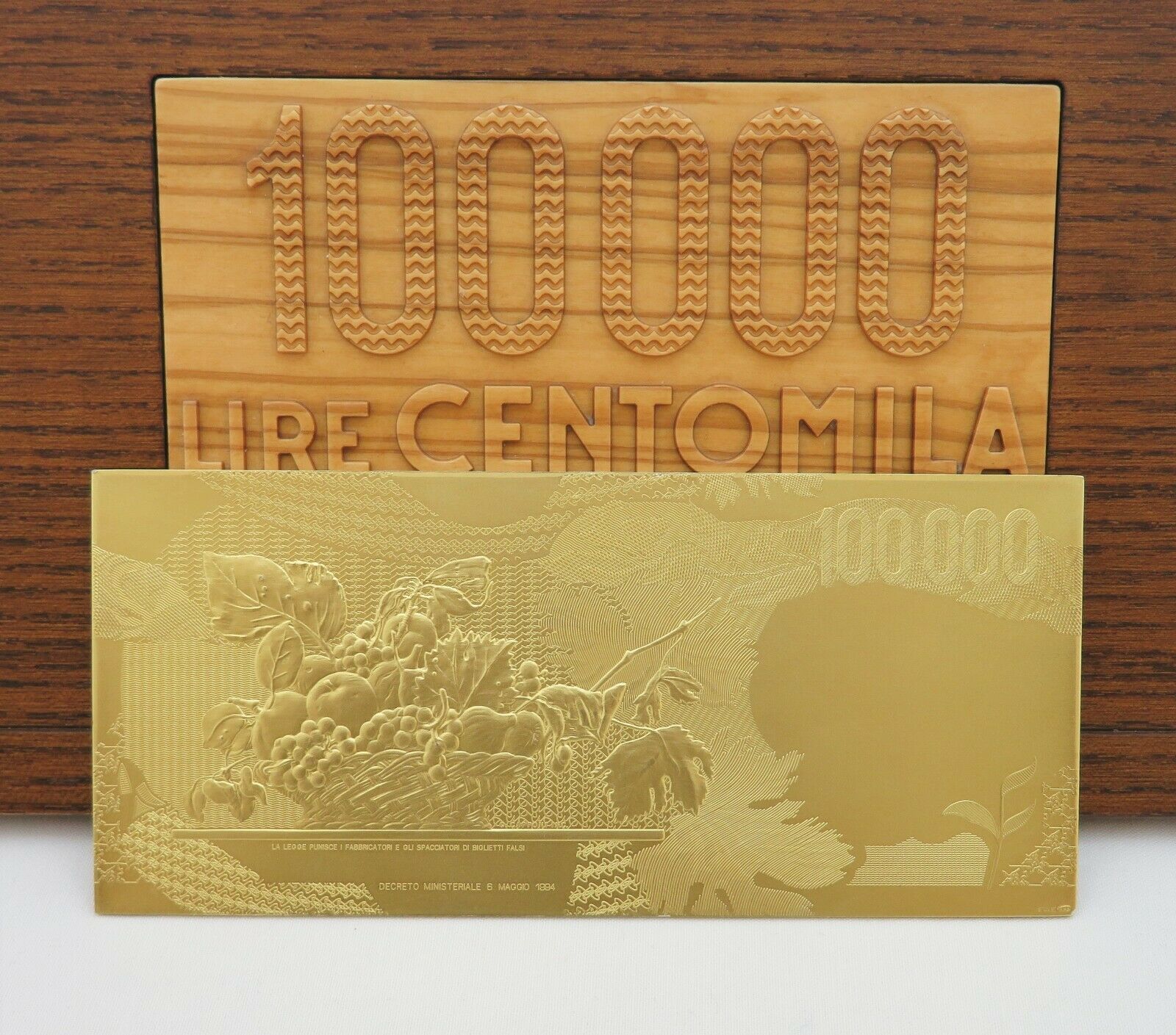 BANCONOTA LIRE IN ORO 18 KT